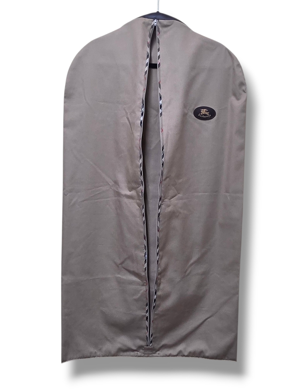 Burberry Beige Garment Bag with Signature Check Trim - Picture 2 of 8